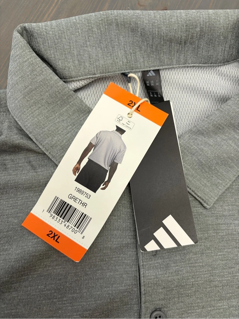 Adidas Value Polo 2 Men’s 2XL Gray Performance Golf Polo Shirt NWT KG9138